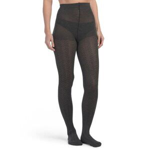 EMILIO CAVALLINI Heather Grey Made In Italy Herringbone Cable Tights